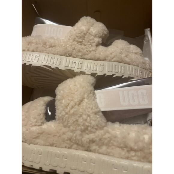 NEW UGG OH FLUFFITA Slide - Natural Slingback Logo Size 10 - Picture 5 of 5